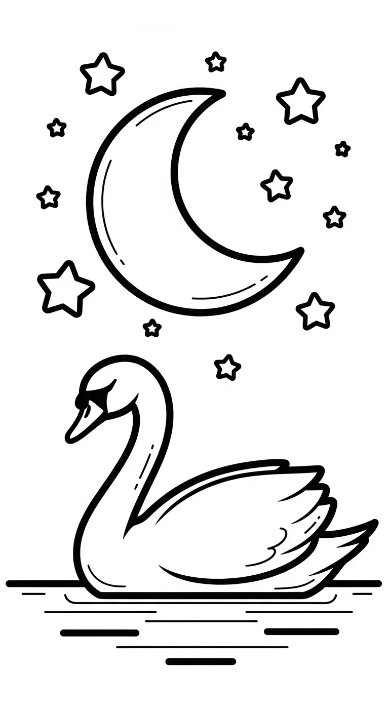 coloriage Cygne pour enfant à imprimer