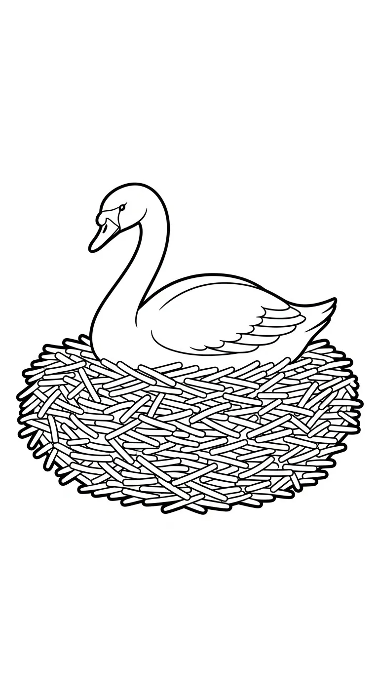 coloriage Cygne pour enfant de 3 ans