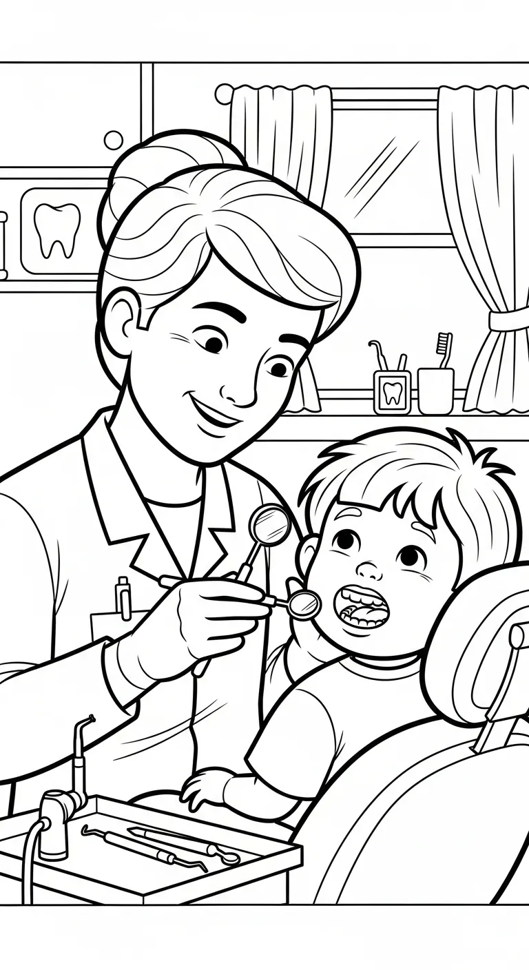 coloriage Dentiste pour enfant de 4 ans