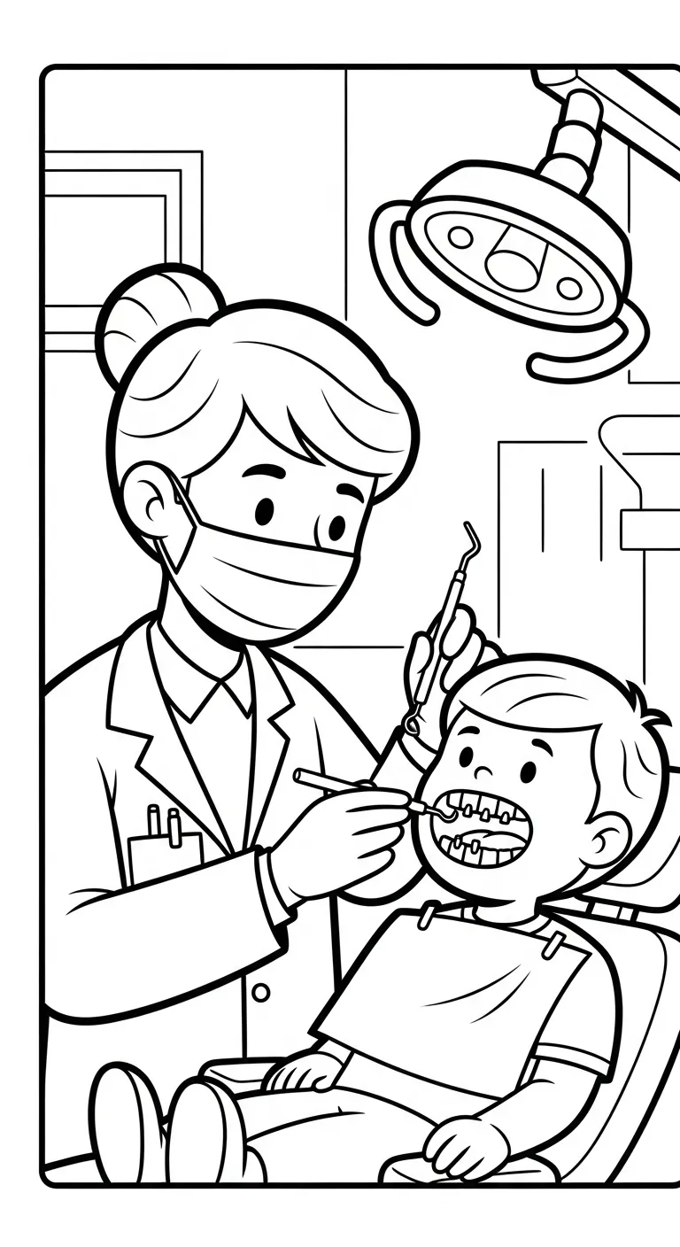 coloriage Dentiste pour enfant de 7 ans