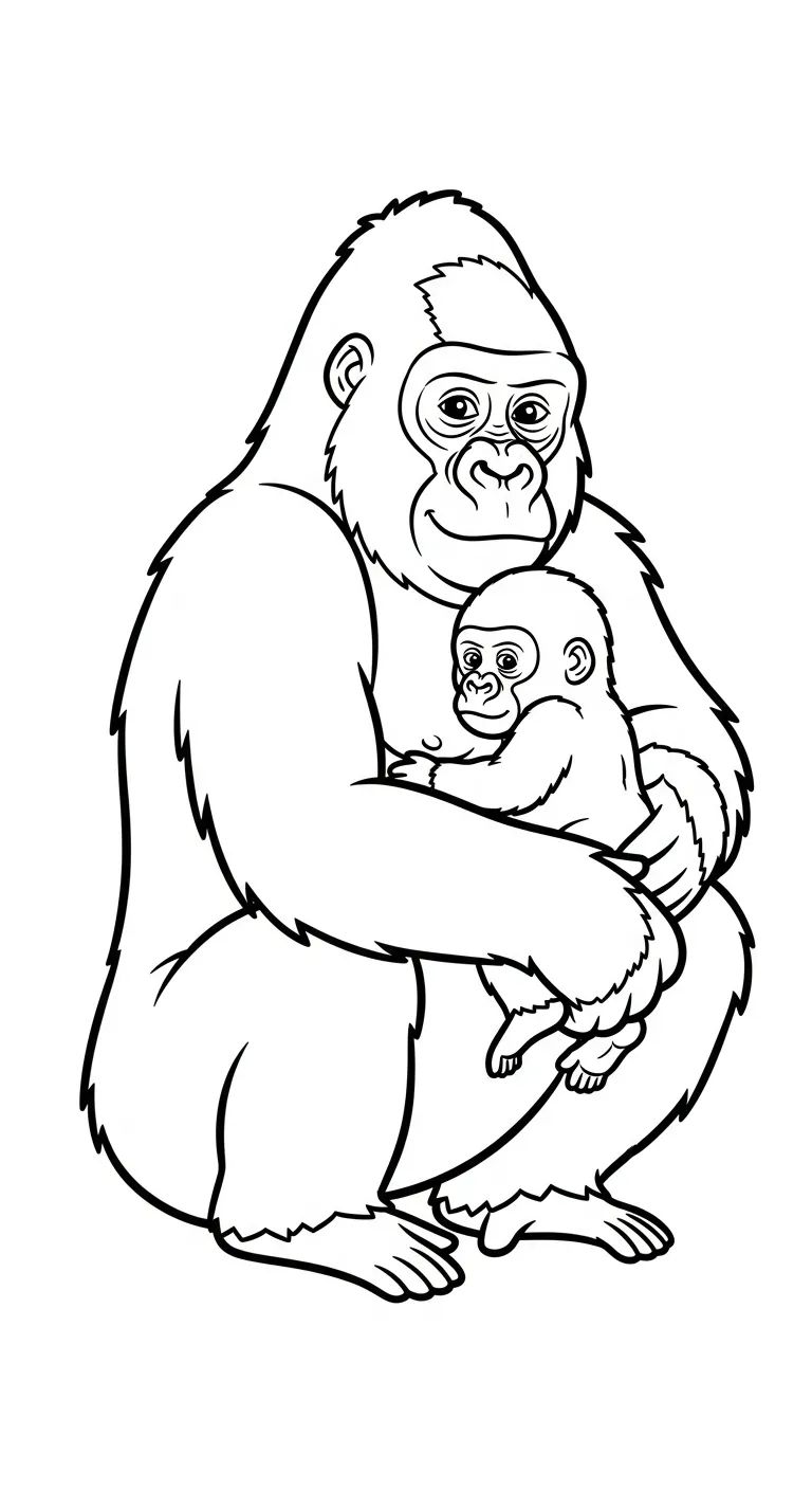 coloriage Gorille pour enfant de 7 ans