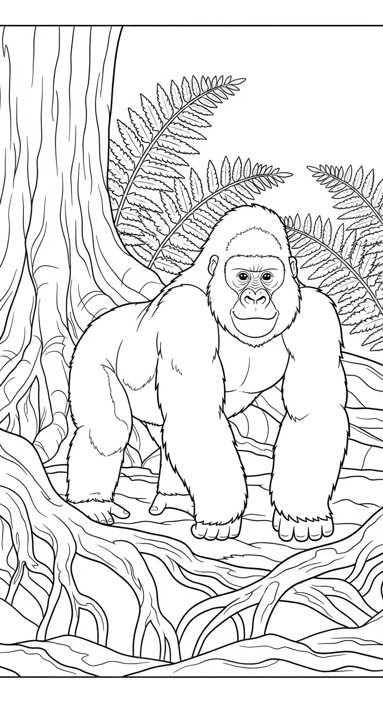 coloriage Gorille à imprimer gratuitement