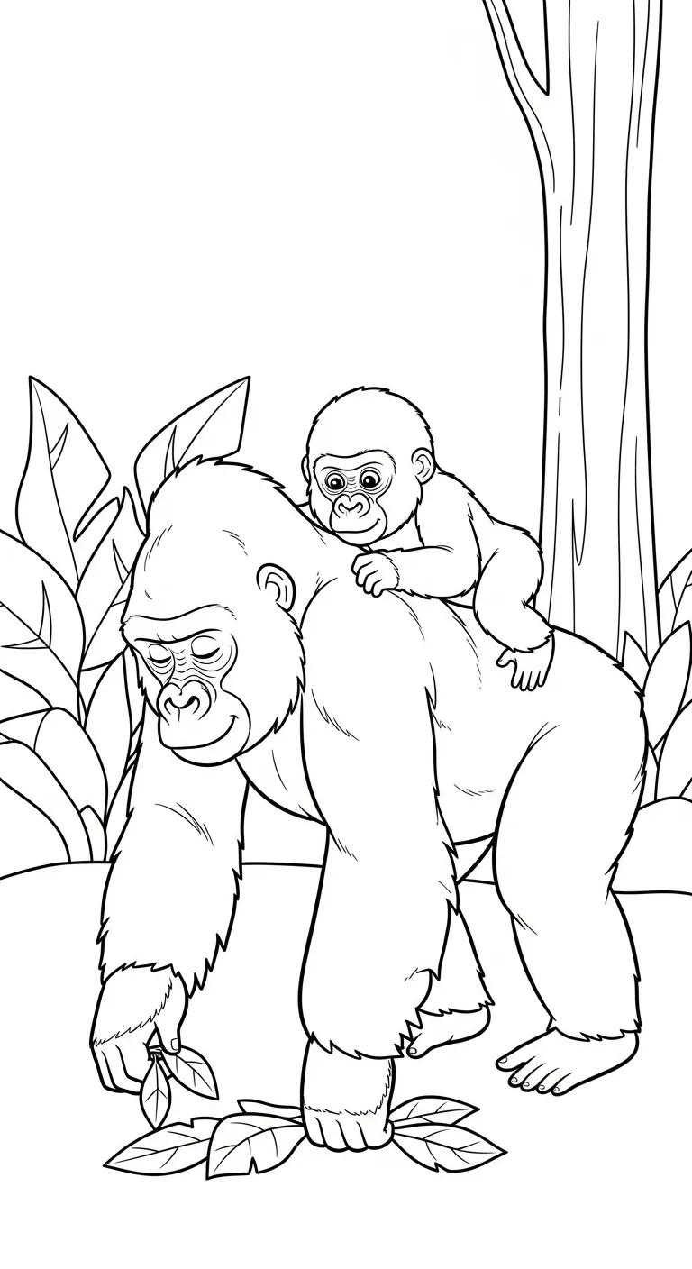 coloriage Gorille a imprimer pour enfant de 4 ans 1