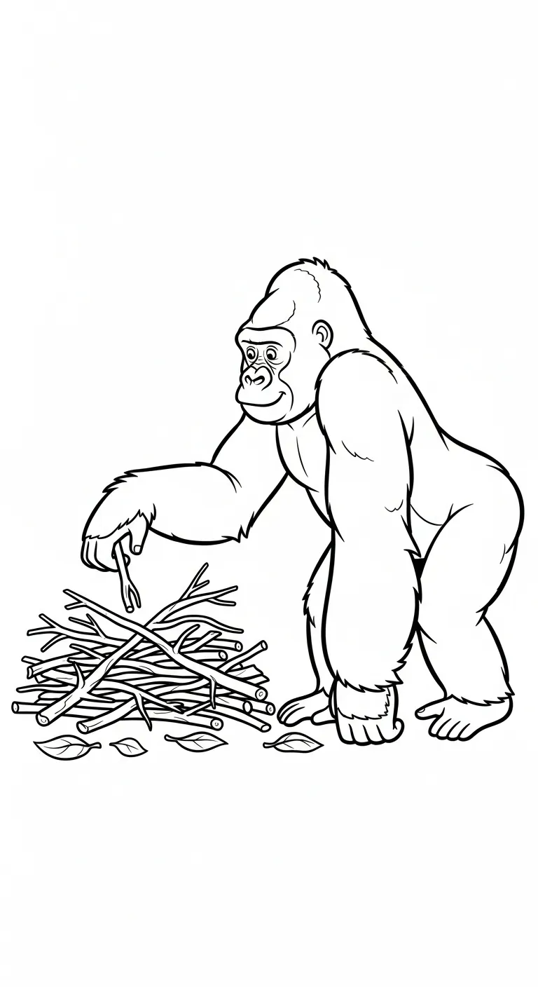 coloriage Gorille pour enfants