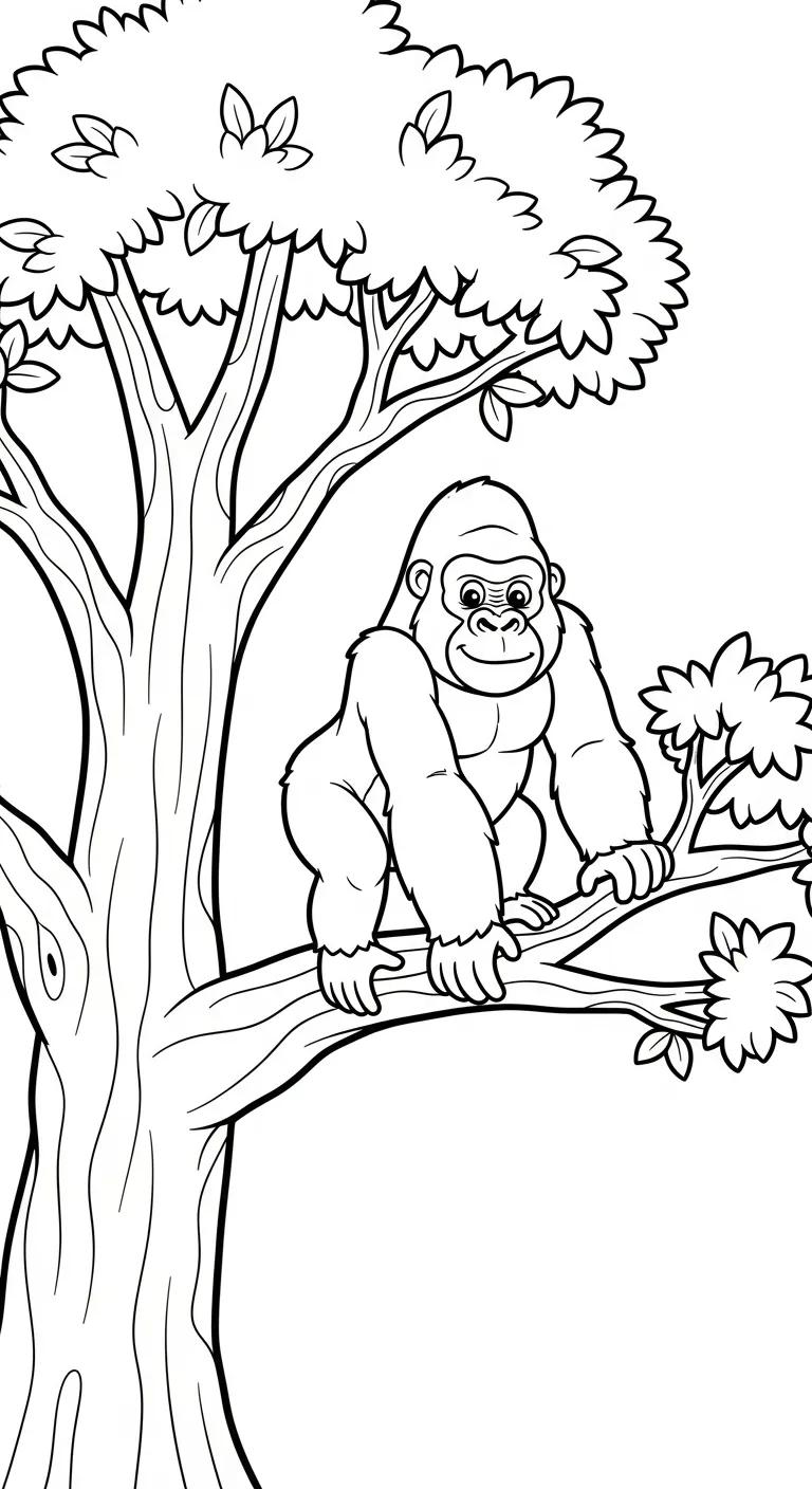 coloriage Gorille a colorier en ligne gratuitement