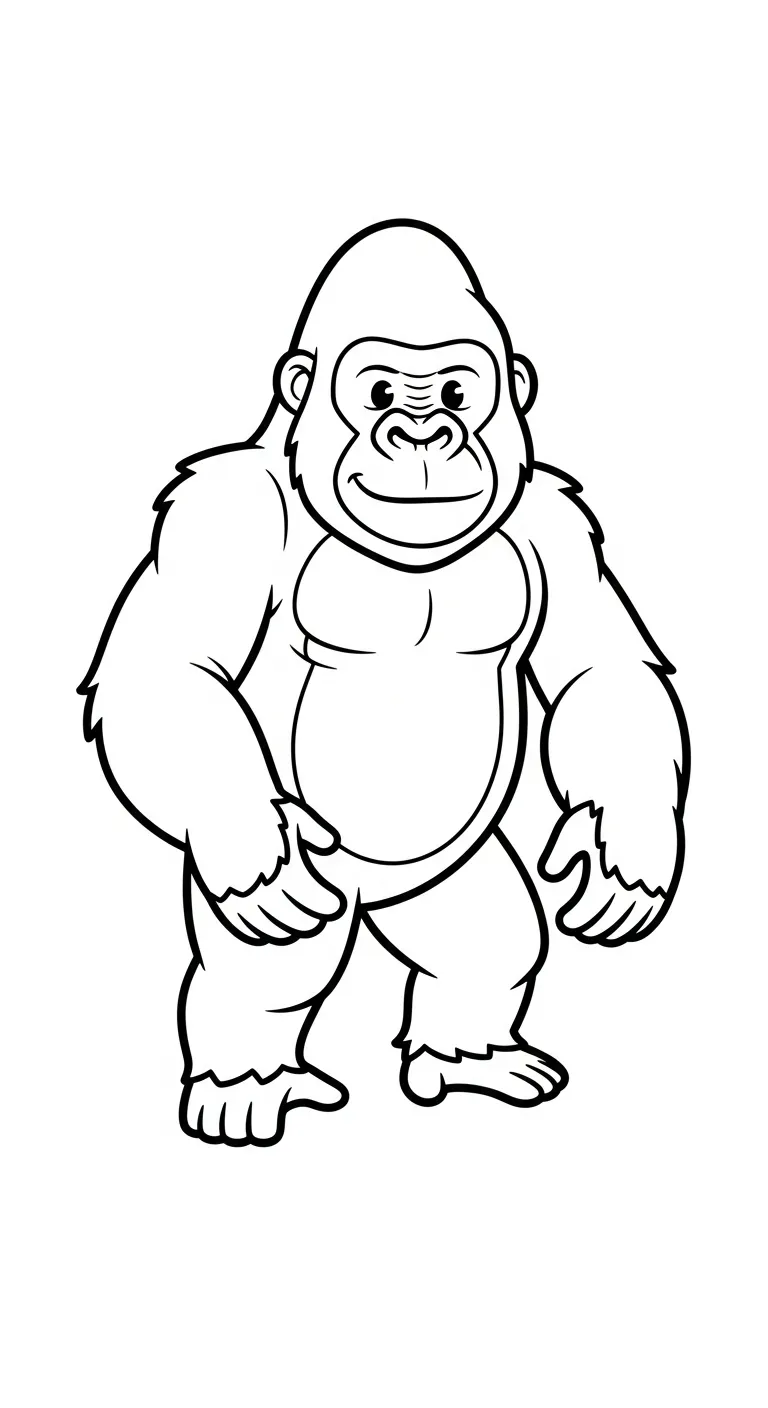 coloriage Gorille d'enfant a imprimer