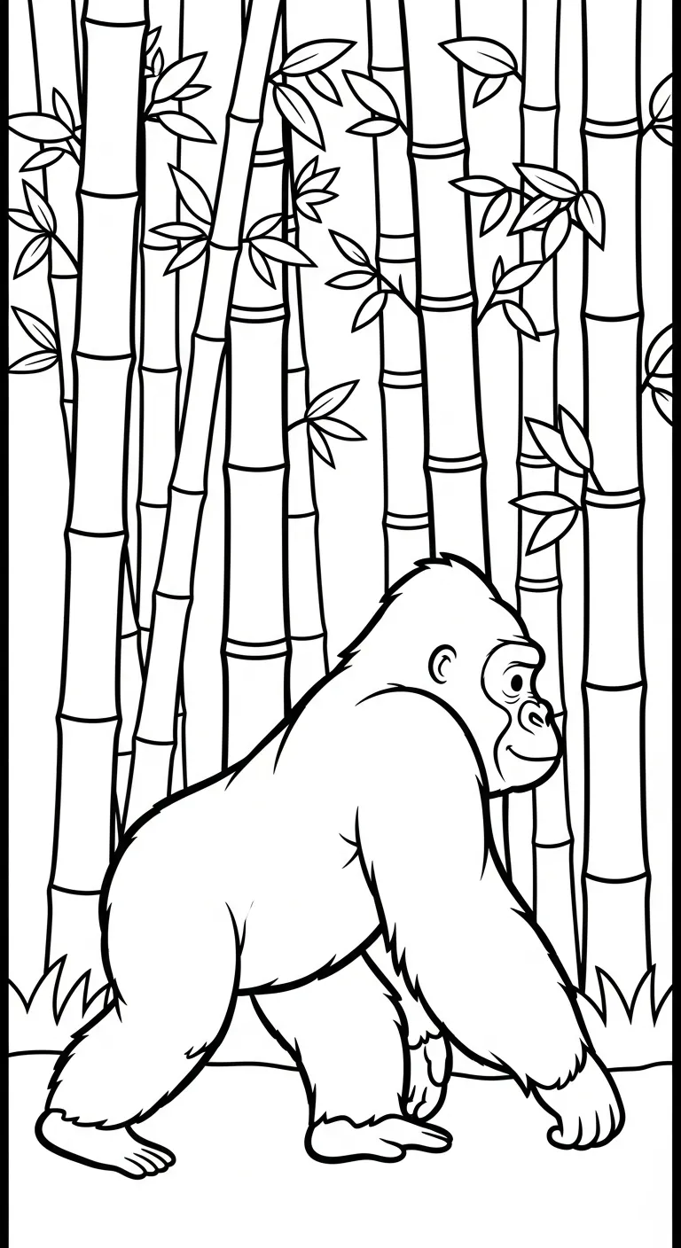 coloriage Gorille et decoupage