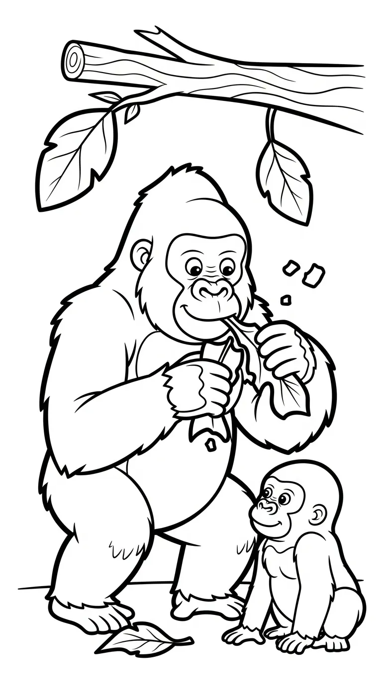 coloriage Gorille à imprimer pour enfant de 2 ans