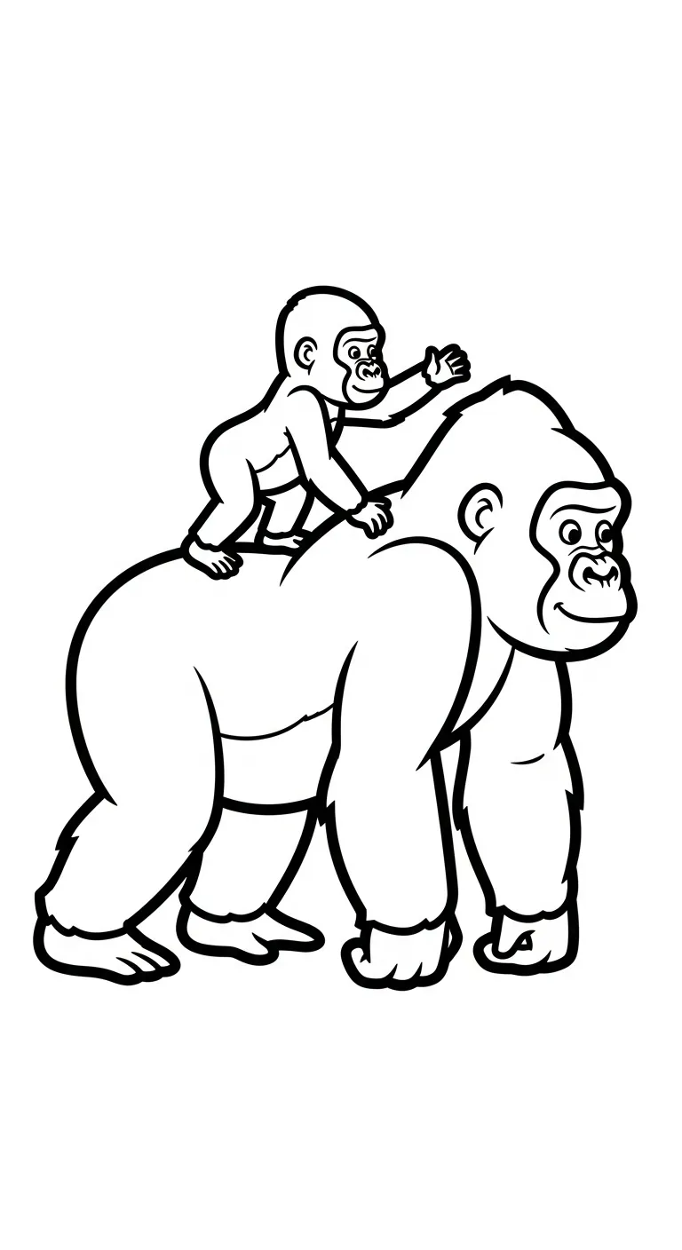 coloriage Gorille gratuit à imprimer 2