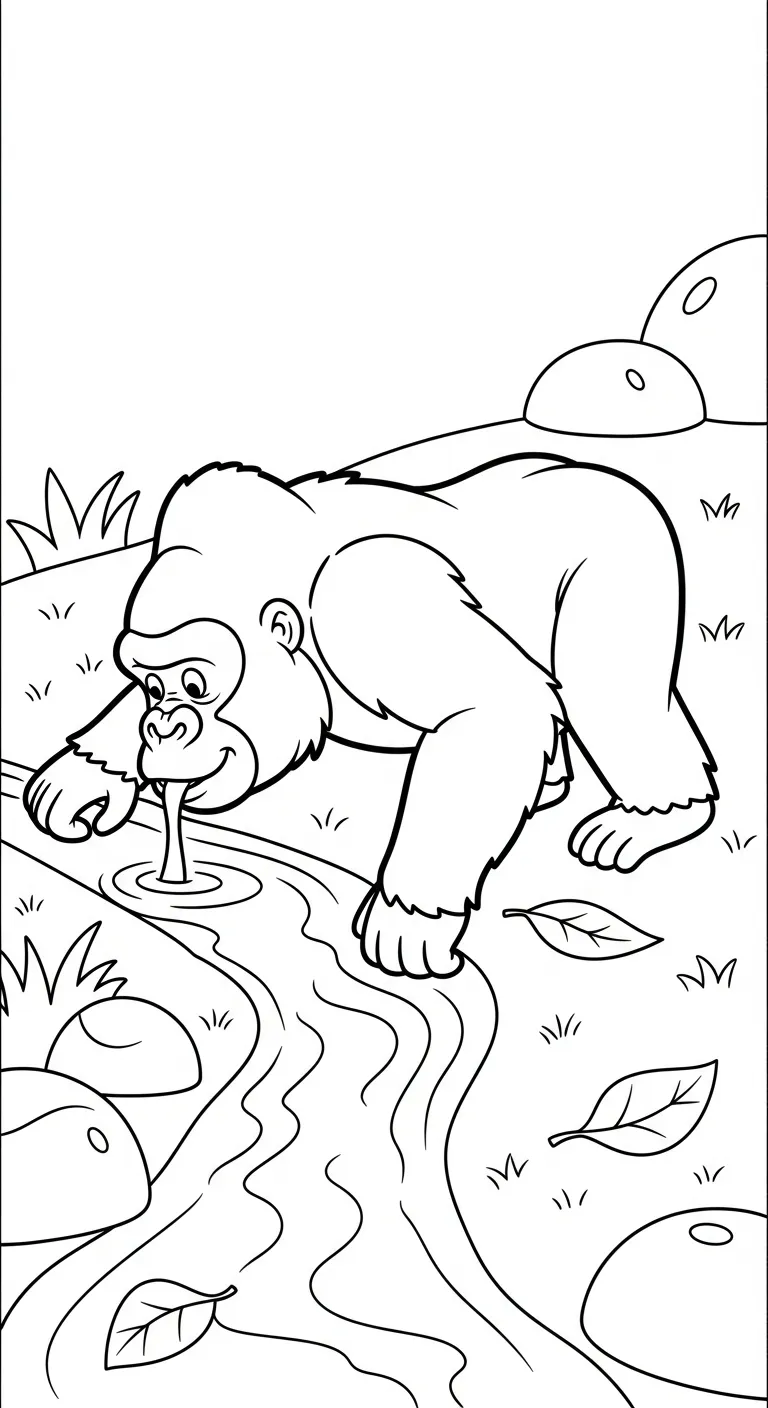 coloriage Gorille à imprimer pour enfants 1