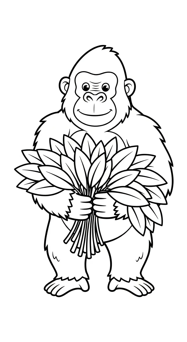 coloriage Gorille educatif pour enfant