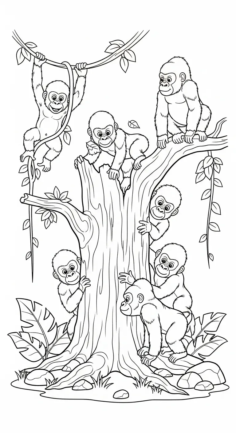 coloriage Gorille pour enfant à imprimer 1