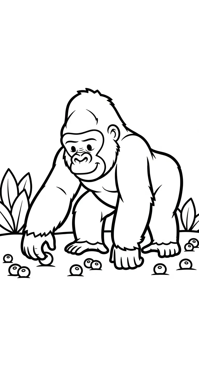 coloriage Gorille a imprimer pour enfant de 4 ans
