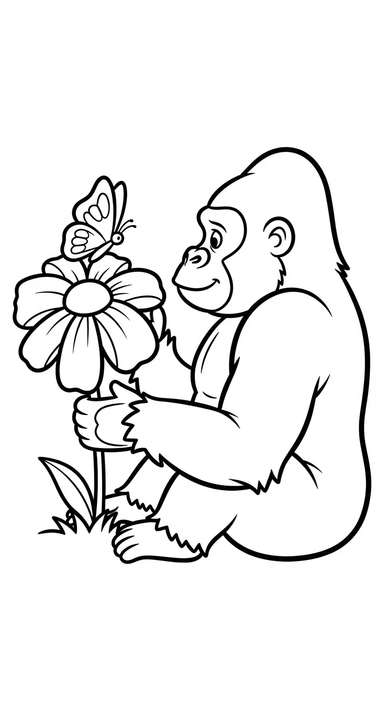 coloriage Gorille pour enfant de 3 ans