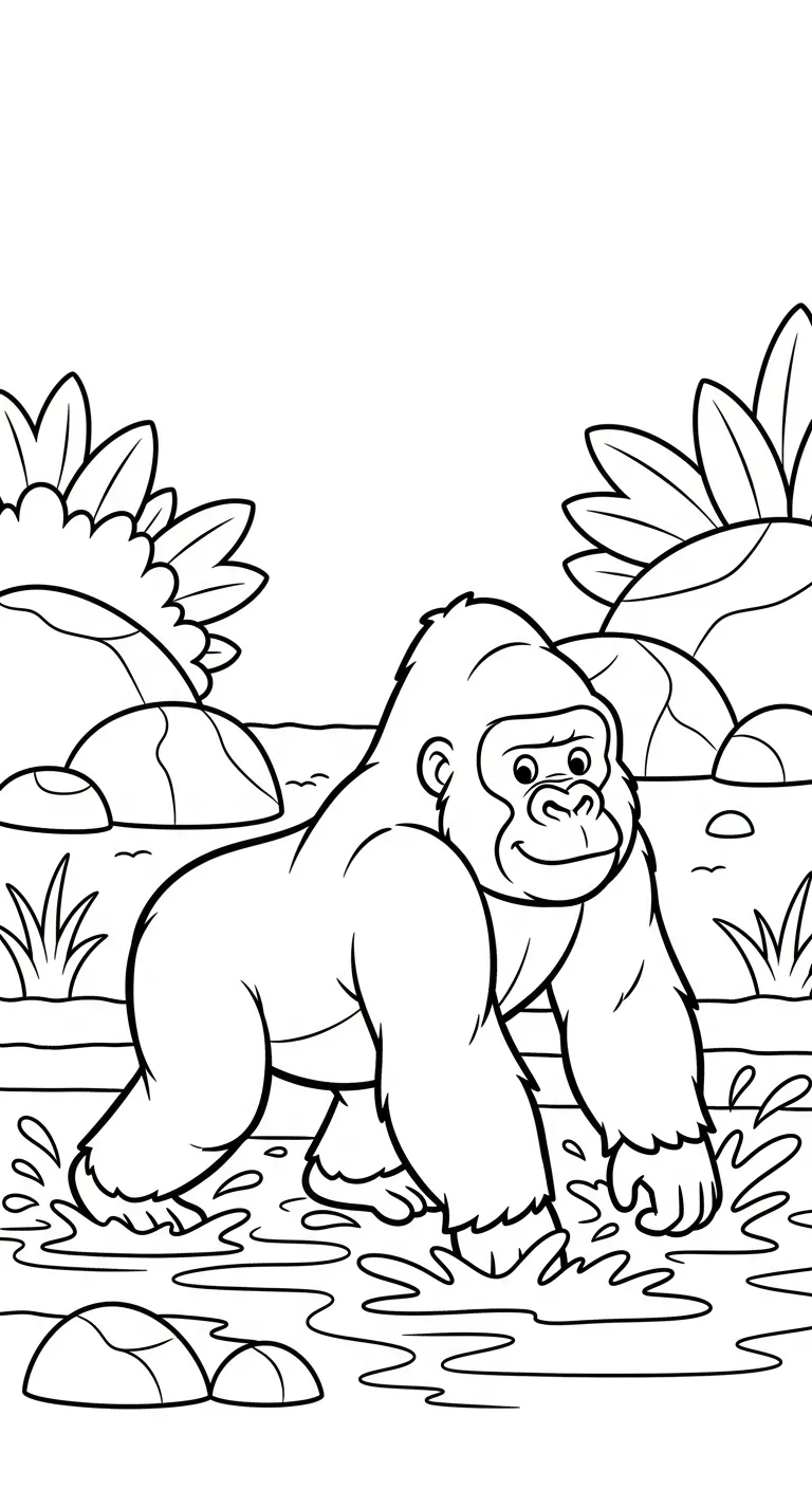 coloriage Gorille gratuit a imprimer