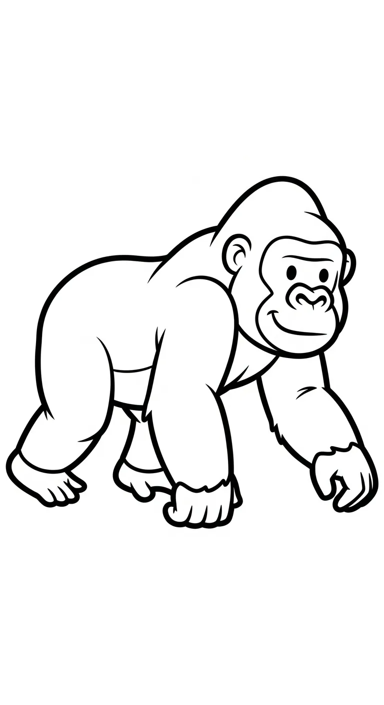 coloriage Gorille à imprimer kawaii