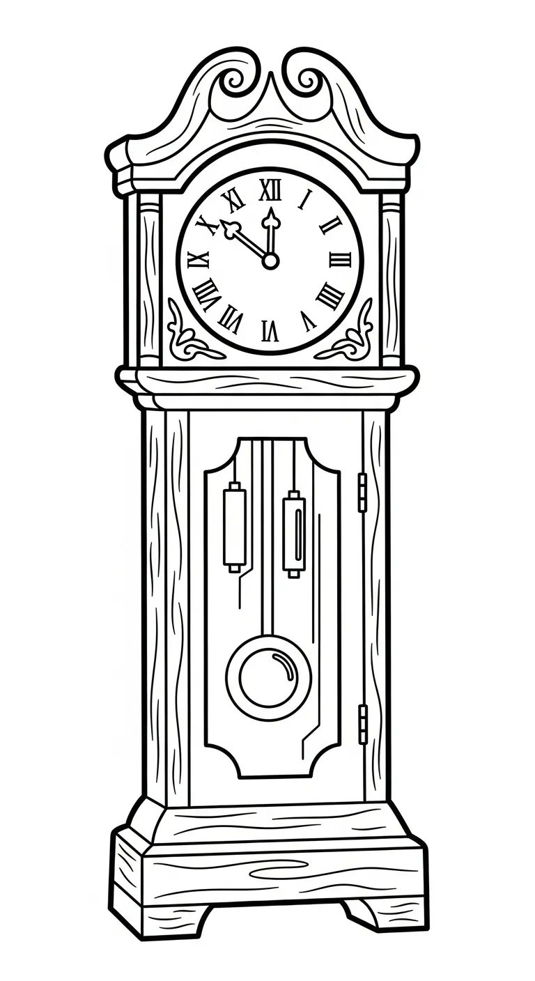 coloriage Horloge pour enfant de 3 ans