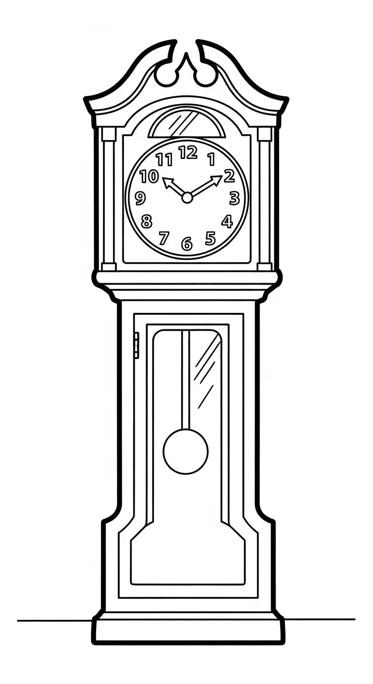 coloriage Horloge pour enfant de 4 ans