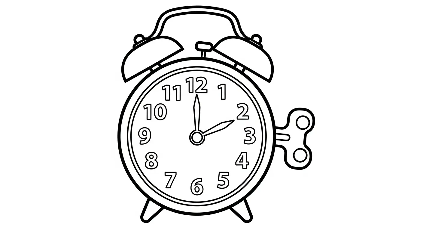 coloriage Horloge pour enfant de 2 ans