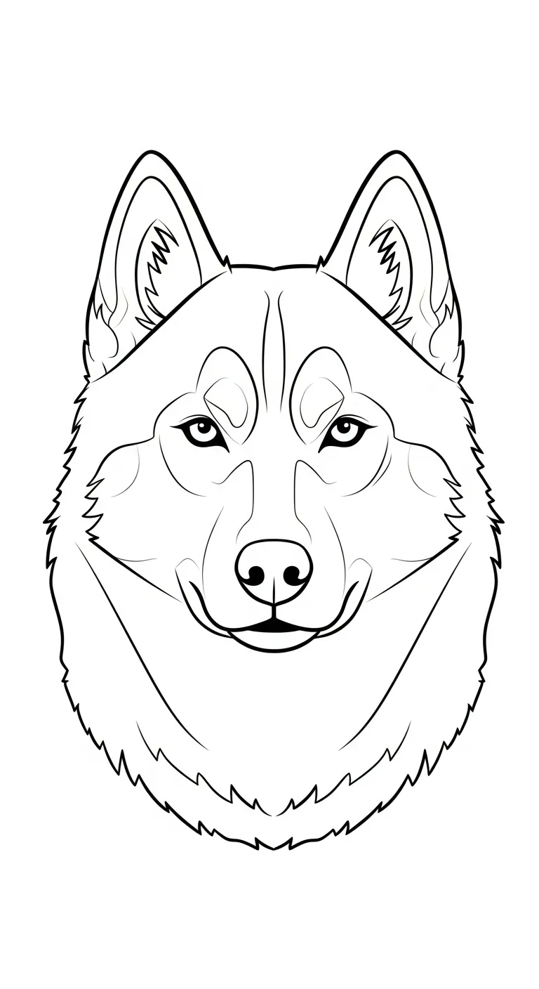 coloriage Husky à imprimer pour enfants