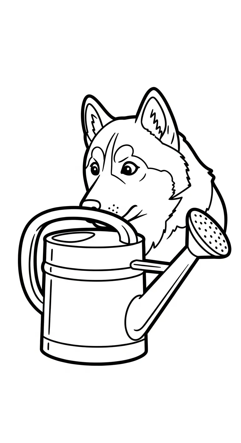 imprimer coloriage Husky pour enfant