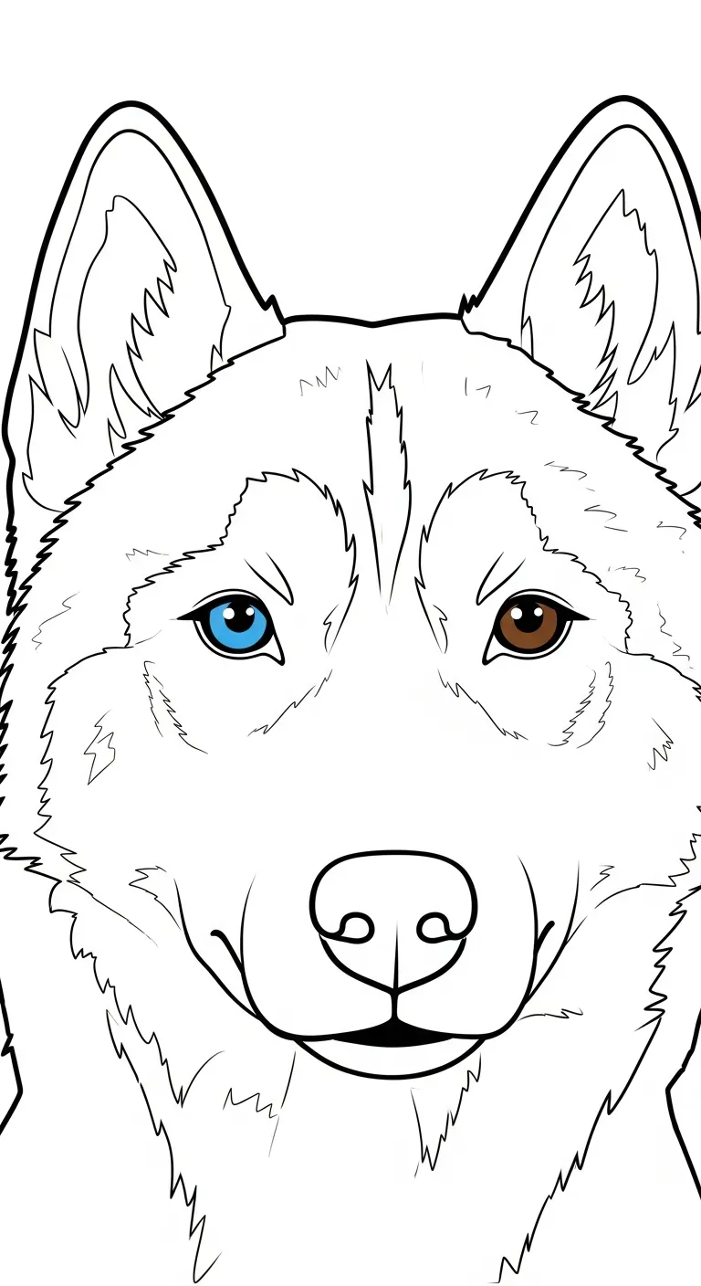 image pour coloriage Husky enfant