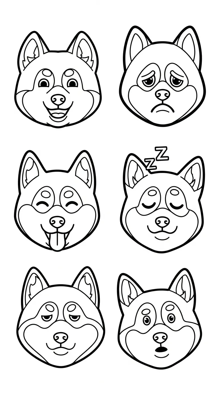 coloriage Husky pour enfant de 4 ans