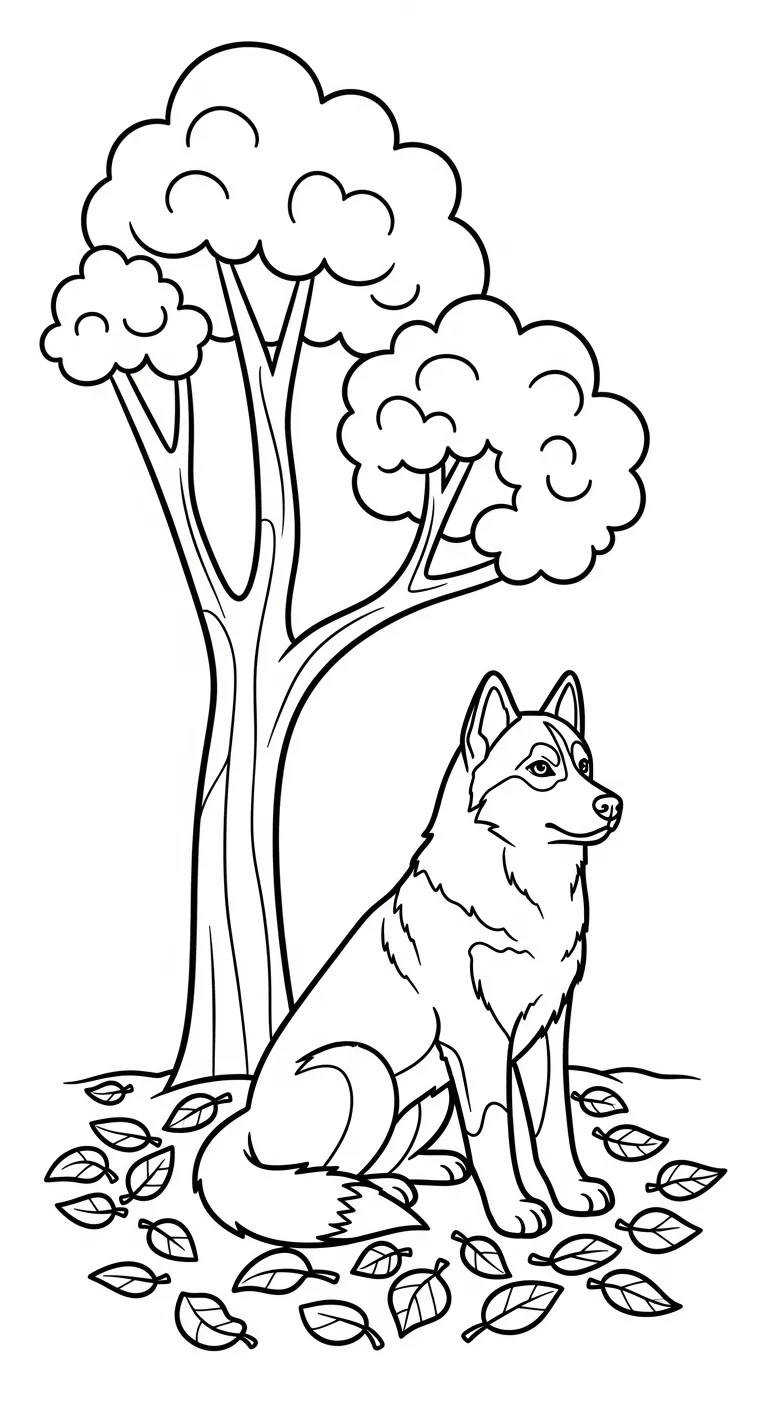 coloriage Husky à imprimer pdf