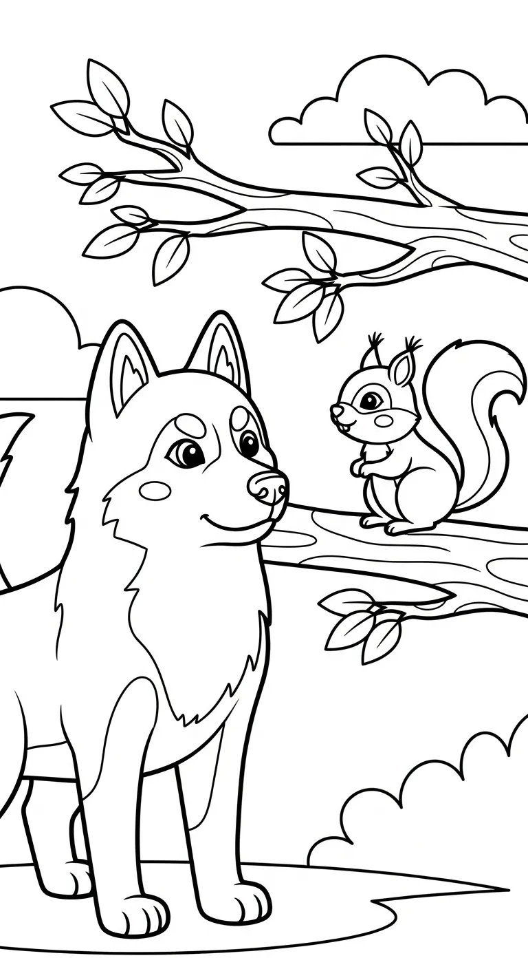 coloriage Husky gratuit a imprimer 1