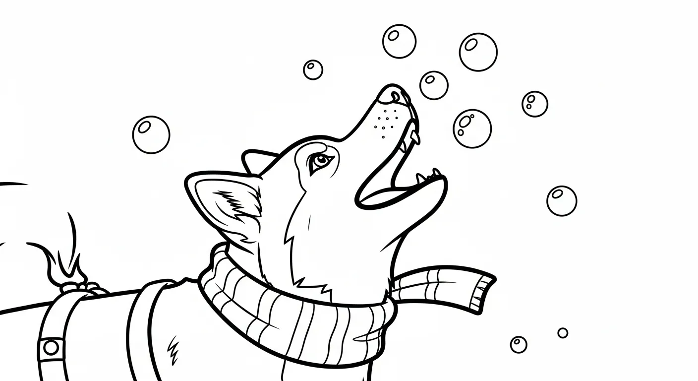 coloriage Husky et découpage à imprimer