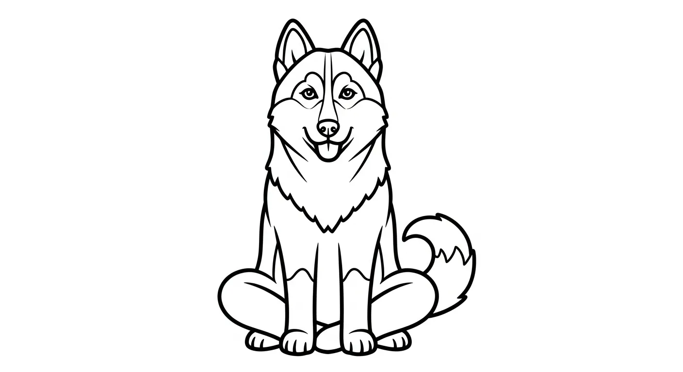 coloriage Husky à imprimer pour enfant de 8 ans