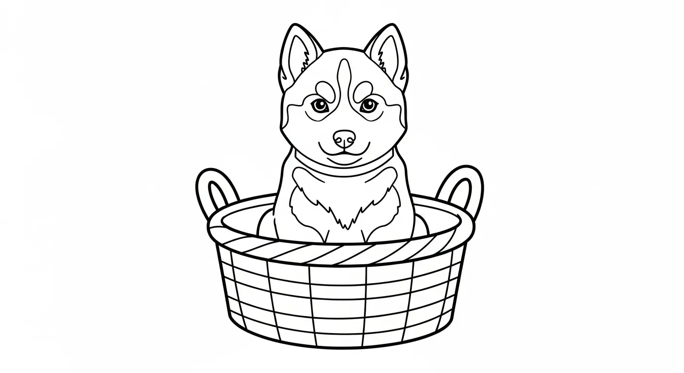 coloriage Husky à imprimer pour enfant de 10 ans