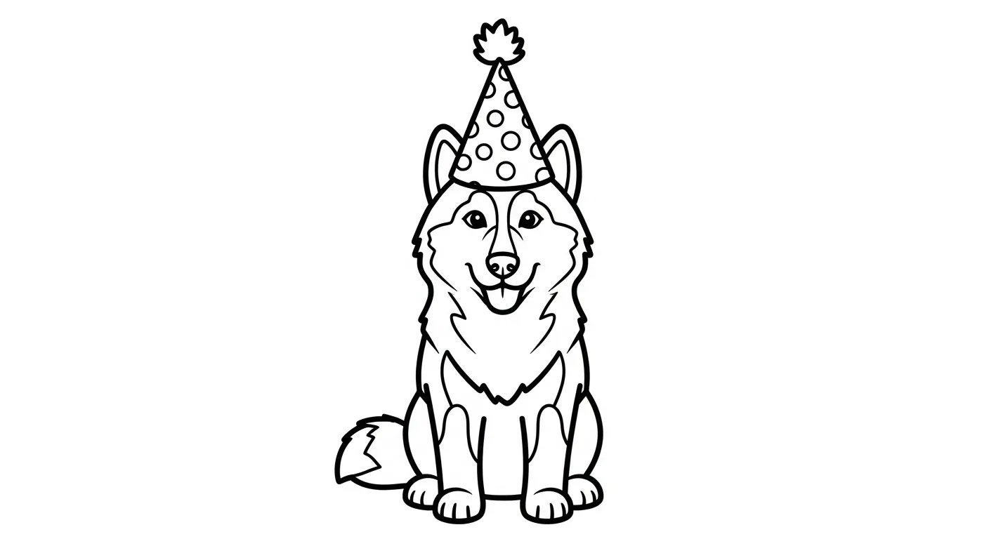 coloriage Husky pour enfant de 10 ans