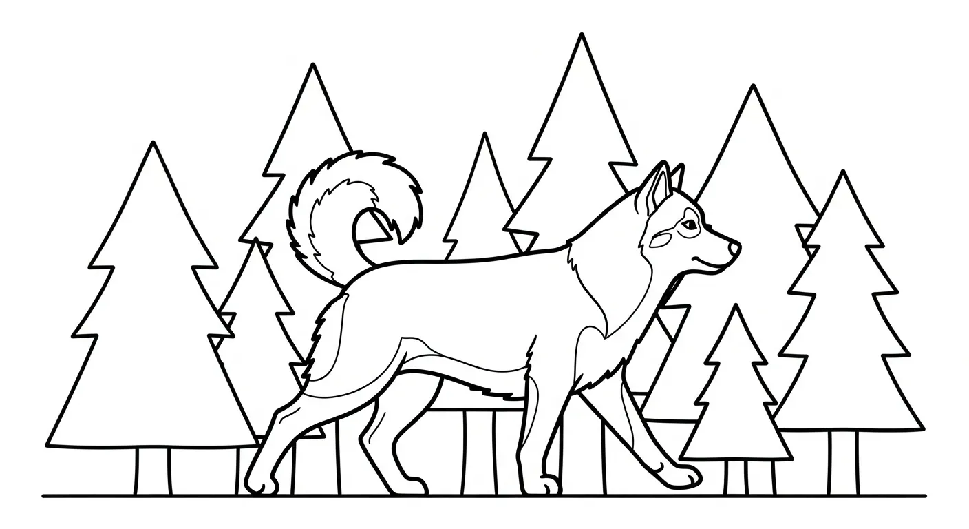 coloriage Husky pour enfant de 10 ans 1