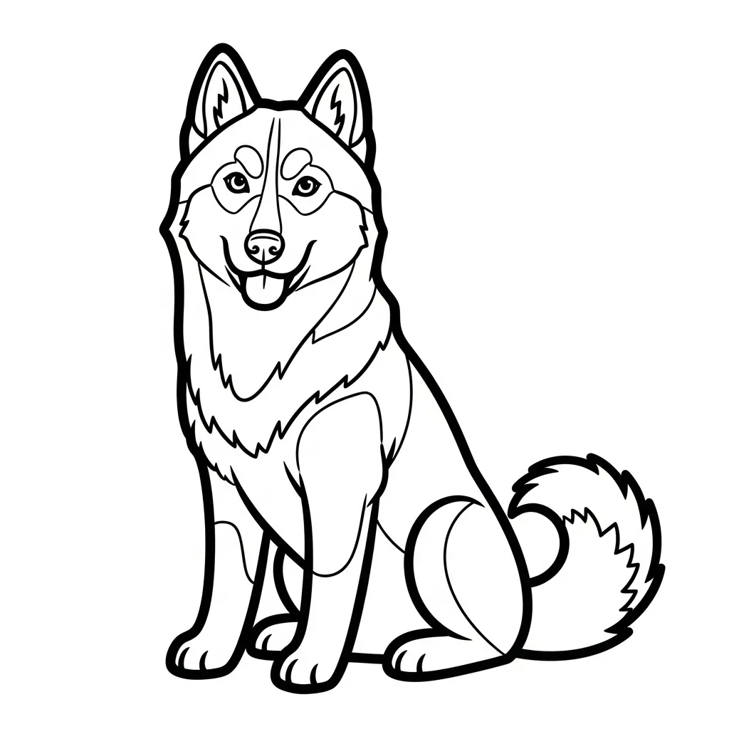 coloriage Husky pour enfant de 5 ans 2