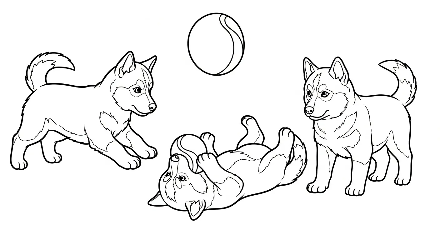 a imprimer coloriage Husky gratuit