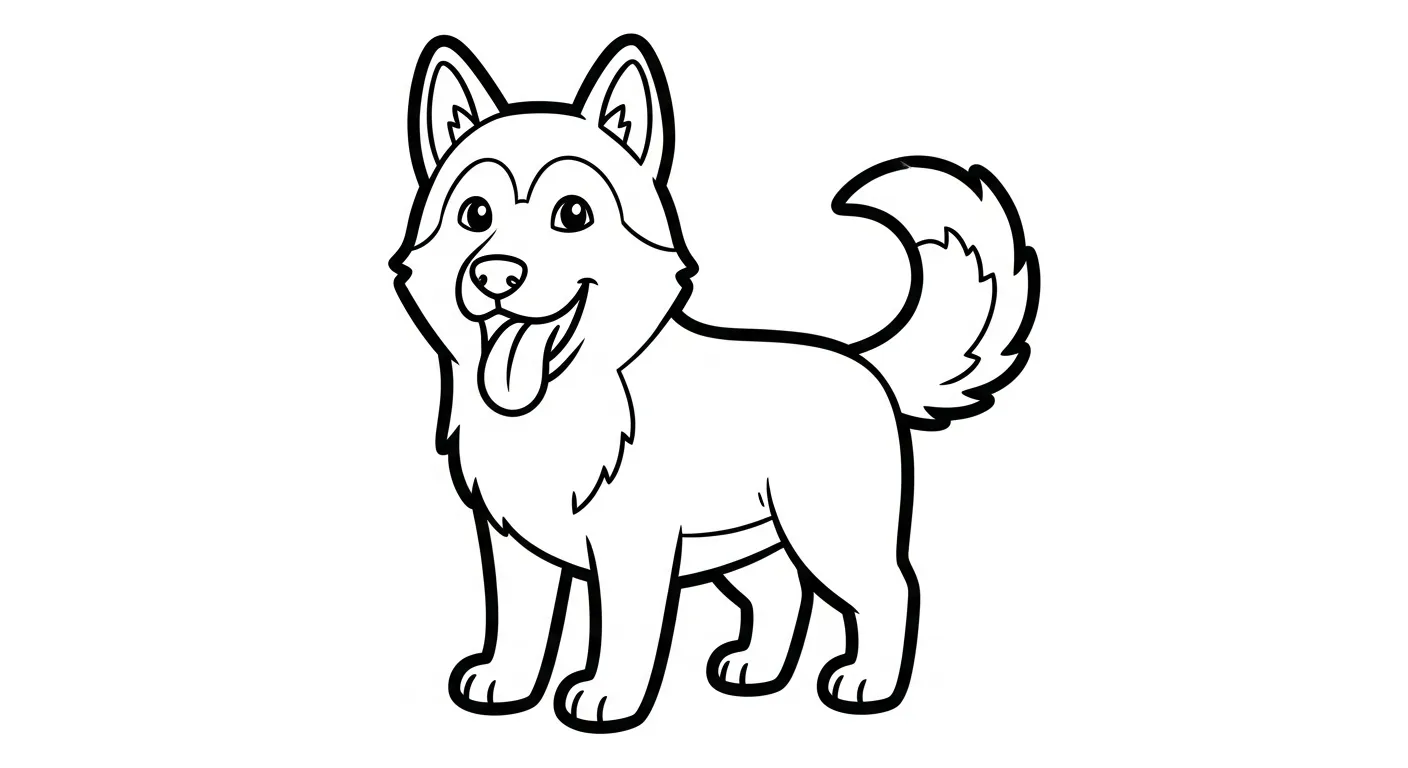 coloriage Husky gratuit a imprimer