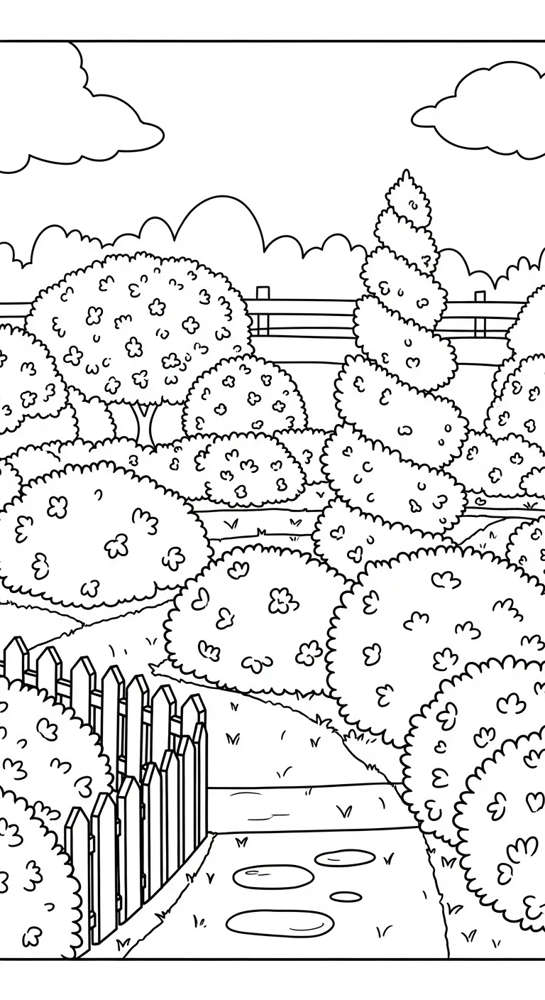 coloriage Jardin pour enfant de 6 ans 1