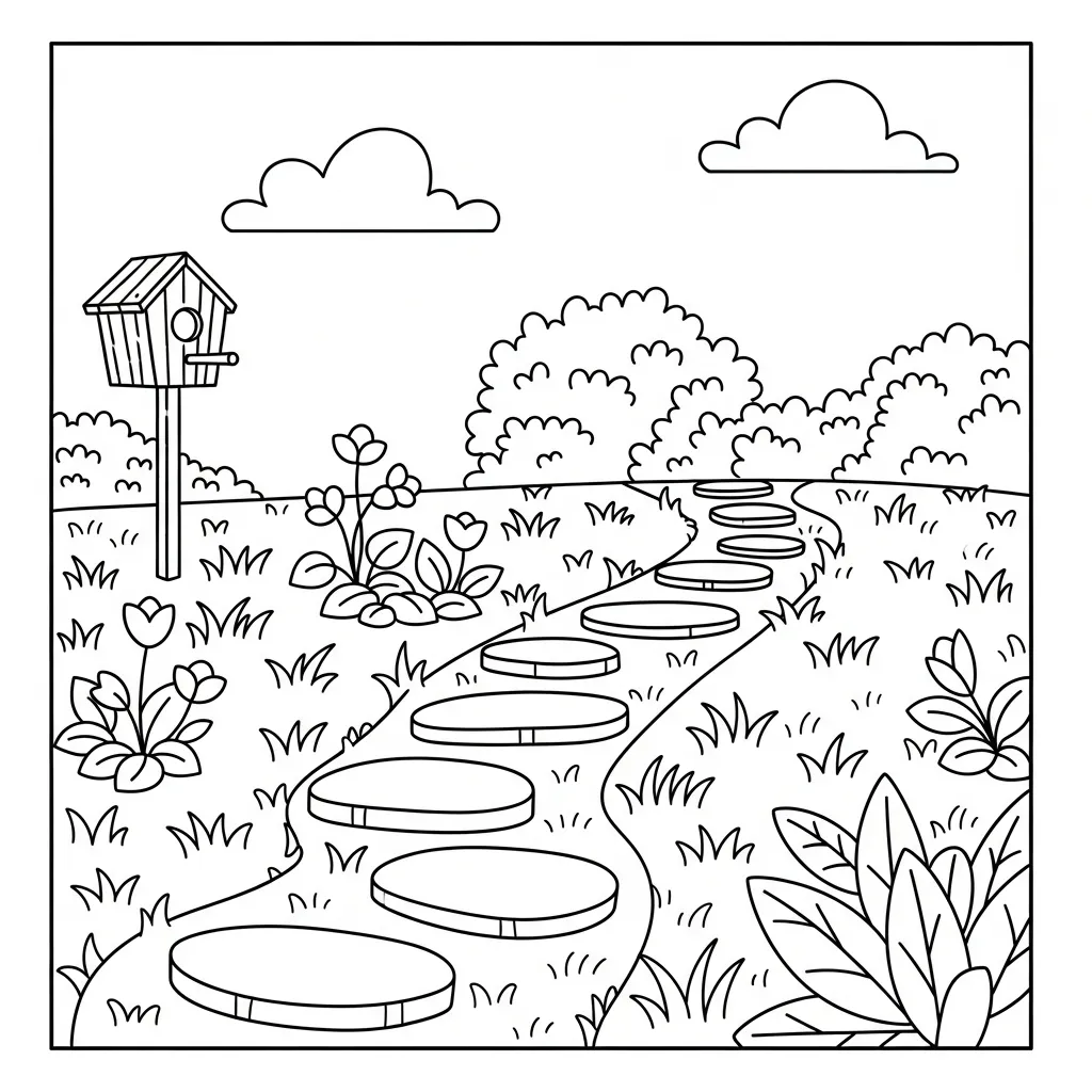 coloriage Jardin gratuit à imprimer