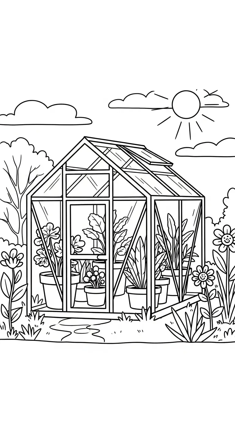 coloriage Jardin pour enfant 1