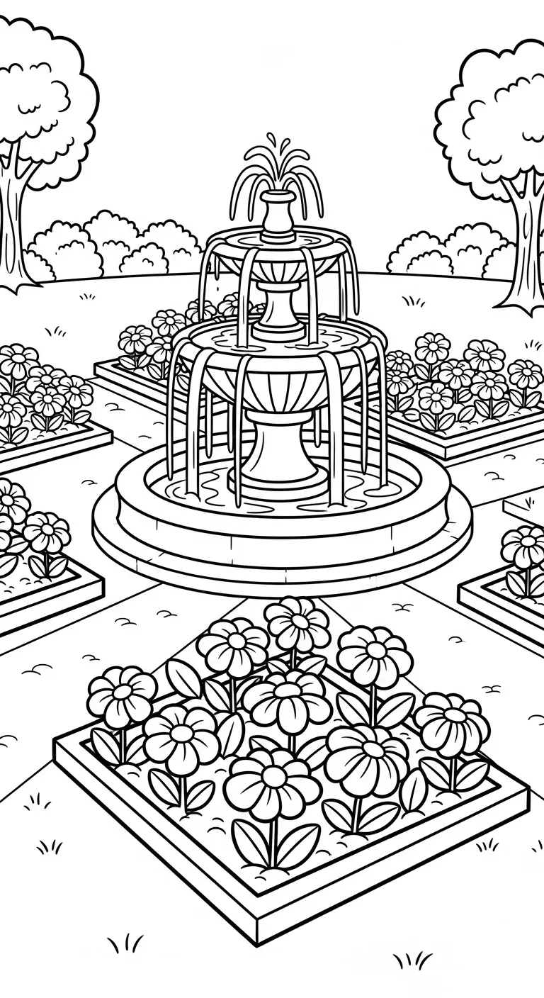 coloriage Jardin à imprimer pour enfant de 7 ans