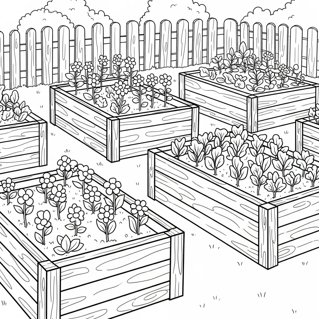 image de coloriage Jardin pour enfant