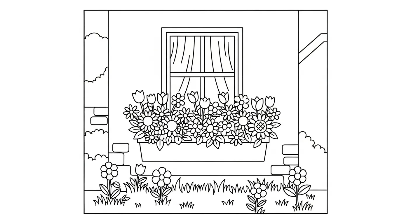 coloriage Jardin à imprimer pour enfant de 6 ans 1