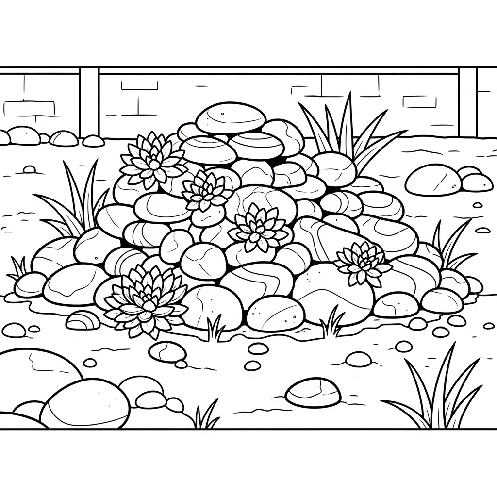 coloriage Jardin à imprimer kawaii