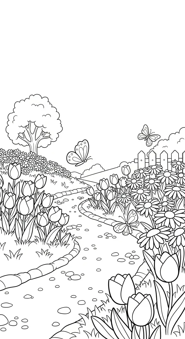 coloriage Jardin pour enfant de 4 ans