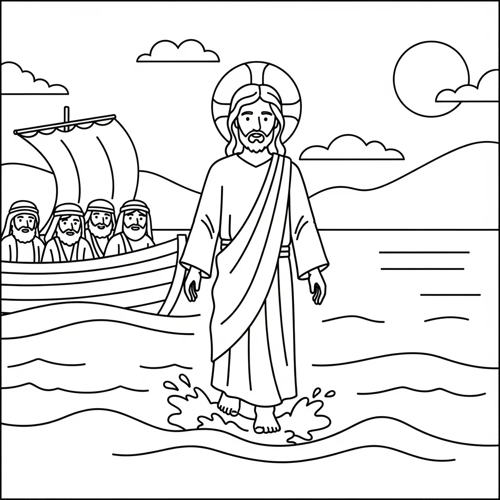 coloriage Jésus Christ pour enfant de 7 ans