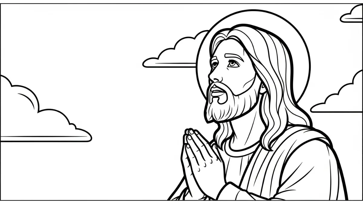 coloriage Jésus Christ à imprimer pour enfant de 8 ans