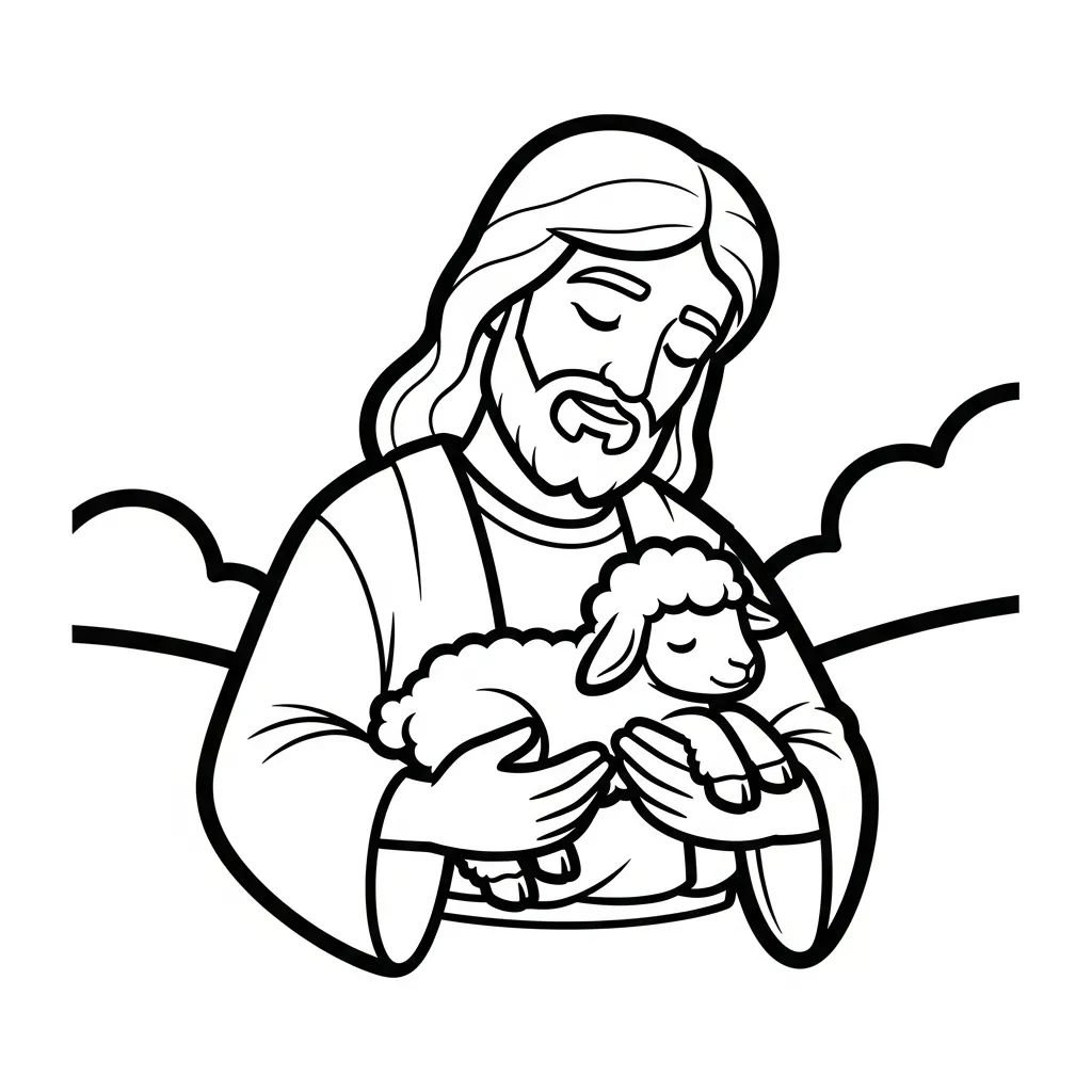 coloriage Jésus Christ pour enfant de 4 ans