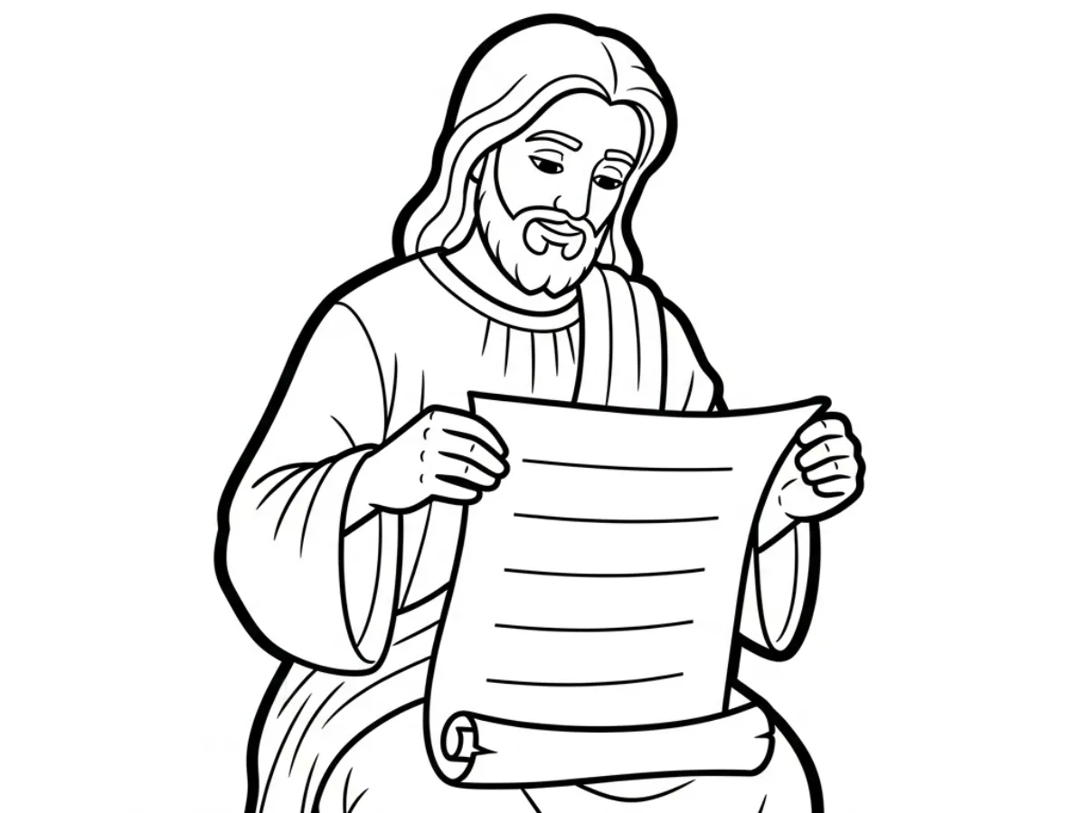 coloriage Jésus Christ à imprimer pour enfant de 8 ans 1