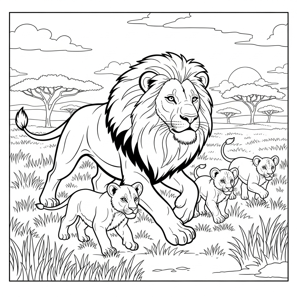 coloriage Lion updated pour enfant gratuit